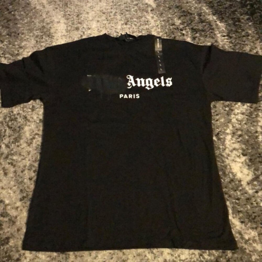 Palm Angels Paris Sprayed Logo T-Shirt Black